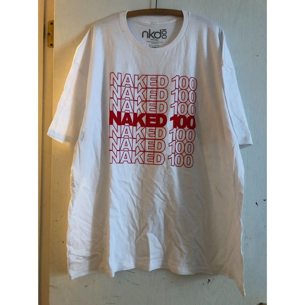 Naked 100 Tshirt XXXL 3X White Short Sleeve New with Flaws